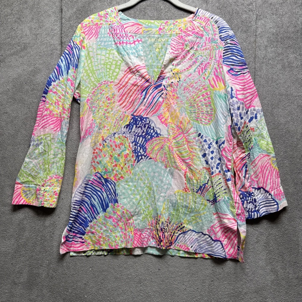 Lilly Pullitzer Top Womens‎ S Amelia Island Tunic Cover Up Beach Resort